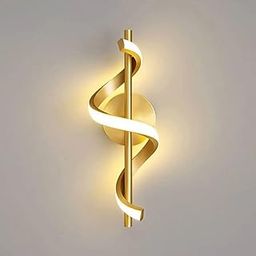 GreyWings Spiral Shape Golden Modern Wall Light for Home, LED Wall Lamp with 3 Color Lighting (Cool/Warm/Natural White), Perfect for Hall, Bedroom, Pack of 1-image-1