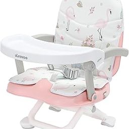 Ubravoo 2in1 Portable Toddler Booster Seat, Grow with Baby Booster Seat for Dining Table with Removable Tray & Seat Pad, ACE1013-4