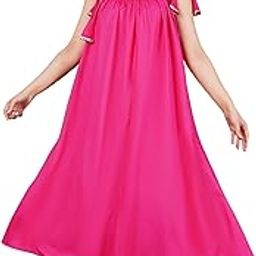 Riva Fashion Women's Sleeveless Viscose Rayon Fabric Square Neck Long Anarkali Dress for Wedding Party & Festive(001-Plain Dress)-image-60