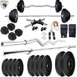 BULLAR Home Gym Combo, 16kg to 30kg 3ft Curl Rod 4ft Straight Rod, Pair Dumbbell Rods, Weight Plates, Gym Equipment Set (30 Kg with accessories)-picture-28