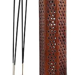 SMFG HANDICRAFT Wooden Handmade Tower Incense Holder Dhoopbatti Holder | Incense Burner Lobandan | Temple Decoration | Incense Stick Stand |Fragrance Stand Holder (Rosewood)-26