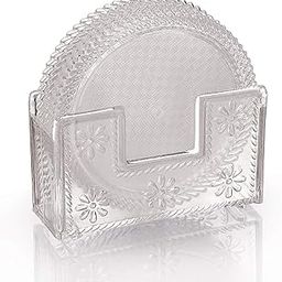 aaKaR Plastic - Tea Style (Clear) - Coaster With Stand - Set Of 6-image-9