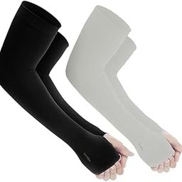Premium Beige Arm Sleeves For Men & Women - UV Sun Protection, UPF 50 Cool Arm Hand Cover - Unisex for Bike Ride, Golf, Cricket, Cycling, Yoga, Gym Sports(Set of 2)-picture-49