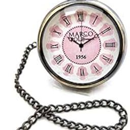 Marco Polo 1956 Pink Color Dial - Antique Pocket Gandhi Watch Royal Look Indian Handicraft Premium Gift Item-image-85