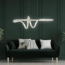 Decor Chronicle Gold LED Pendant Chandelier Twisty Curl Lights Dining Room Lamp, Hanging Lights for Living Room, Voice Assist (Google, Alexa), App Control (Warm, Cold, Natural)-image-70
