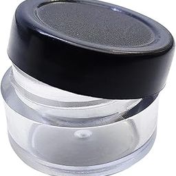 Hunky Dory Acrylic 15gram Royal Black Cap Glass Transparent Cosmetics Shan Jar Container for Creams,Lip Balm, Body Butter, Essential oil, Eyeshadow, Makeup Use(Pack of 1)-33