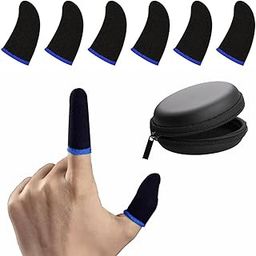Thumb & Finger Sleeve for Mobile Game with Super Conductive Fiber Fabric, Anti-Sweat & Breathable for PUBG, Garena Free Fire, Rules of Survival, Knives Out, COD Mobile (3 Pair-6 pcs With Black Pouch)-14