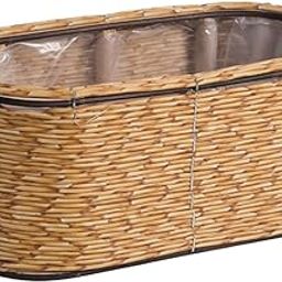 ATORSE Handwoven Flower Basket Dried Flower Vase for Hotel, Apartment, Dining Room Oval Brown-image-75