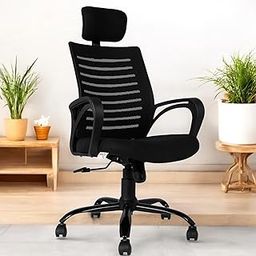OOLIVE Star OC10 Ergonomic High Back Office Chair for Work | Mesh Computer Chair for Work from Home | Adjustable Height | Revolving Executive Chair with Metal Base for Office (Black, High Back)-image-45