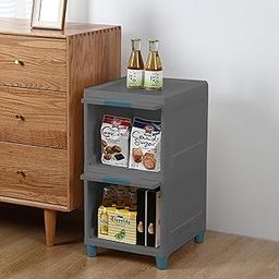 HOLLIO Foldable Plastic Cabinet For Storage Wardrobe For Clothes Plastic Cupboard For Clothes Modular Drawer Storage Chest Of Drawers Organizer Storage Box (2 Layer, GREY)-image-26
