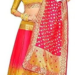 dishwa fashion Designer Wedding Shaded Semi Stitched Lehenga Choli, Dupatta And Blouse, Banarasi Lehanga for Women, Stylish Traditional Silk Lehanga with 3/4th Sleeves (Neon Blue)-picture-29