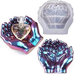 Moon Lamp Stand Mold for Epoxy Resin Creative Hands Shaped Tray Epoxy Casting Mold DIY Jewelry Storage Holding Jewelry/Trinket Storage, Ashtray Resin Mould, Home Decoration-19