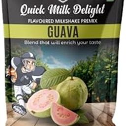 Gallardo Quick Milk Delight Guava Flavoured Milkshake Premix | Refreshing Fruity Blend | Easy to Make | Smooth & Creamy Taste | 50g Pack-11