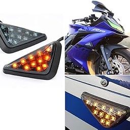 Gear UP Universal Triangle Flush Mount LED Turn Signals Blinker/Indicator For Bajaj Pulsar RS 200, Smoky Color (Set of 2 PCs)-12