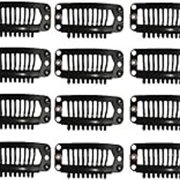 Truvic 20Pcs Hair Extension Snap Clips Wig Grips Medium Remy Clip In 32mm Black-image-38