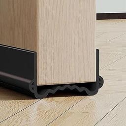 New Upgrade Under Door Draft Stopper for Bottom of Door, Free Cutting Length, 1m/39 inch Under Door Noise Stopper, Under Door Draft Blocker, Under Door Bug Stopper Door Dust Stoppers (Black, 1m)-image-3