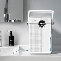 Lacidoll Small Dehumidifier with Drain Hose, Portable Dehumidifier for Bathroom, 118oz Dehumidifiers for Home 800 sq ft with 7 Colorful Light, Quiet Dehumidifiers for Bedroom RV Closet Basement, White-image-11
