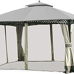Garden Winds Replacement Canopy for The Windsor Gazebo - Riplock 350 - Slate Gray-picture-20