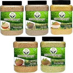 HDC Siridhanya Unpolished and organic 5 positive millets Little, Kodo, Foxtail, Barnyard and browntop BUCHHI Method 4.5kg Narurally Grown from Andhra Pradesh each (900g)-image-64