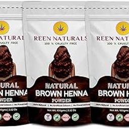 Reen Naturals Brown Henna Powder for Hair Color | Herbal Henna | Rich Dark Natural Color for Hair (3 x 100gms)-image-93