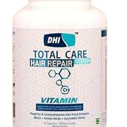 DHI Hair Repair Vitamin Supplements | Support Hair Growth, Promotes Hair Strengthening, Helps Improve Density - 60 Veg Capsules-image-13