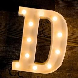 Wah!! Store 8.5 Inch LED Golden Marquee Letter Light Sign 26 Golden Alphabet Light Up Marquee Letters Sign for Wedding Birthday Party Christmas Home Bar Decoration (Alphabet D)-image-78