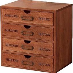 UJEAVETTE Desk Organizer with 4 Drawers Stackable Wooden Storage Box for Home Supplies-18