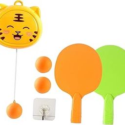 MERISHOPP Hanging Table Tennis Set Tennis Practice Equipment Girls Kids Adults Tiger 2 Beats 3 Balls| Sports Equipment | Outdoor Sports Gear | Exercise Gear-image-36