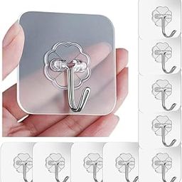Wellhook Adhesive Hooks Kitchen Wall Hooks-Heavy Duty 13.2lb(Max) Nail Free Sticky Hangers with Stainless Hooks Reusable Utility Towel Bath Ceiling Hooks (18)-image-75