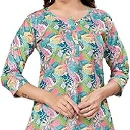 Cotton Blend Printed Short Kurti Tunic Top SS_175-picture-30