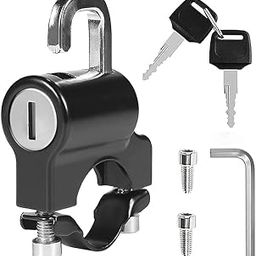 ANG MART Motorcycle Helmet Lock，Motorbike Accessories,Bike Handlebar Tubing Helmet Lock,Anti-Theft Helmet Safety Lock Metal 22mm-26mm Black with 2 Keys Motorcycle Accessories-image-80