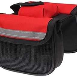 AmaZeus Cycling Sport Frame Front Tube Double Side Bag Cycling Bicycle Bike Top Frame Front Pannier Saddle Tube Bag Double Pouch (Red)-18