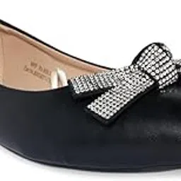 forever glam by pantaloons Women's Forever Glam Black Flat Shoes,Black,UK,5-picture-45