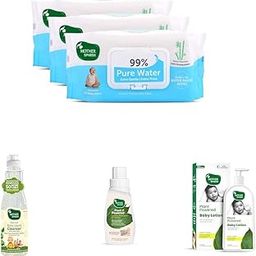 Mother Sparsh Combo of 99% Pure Water Baby Wipes-72X3pcs with Baby Bottle Liquid Cleanser 500ml, Plant-Powered Baby Liquid Detergent 200ml, Plant-Powered Baby Lotion 400ml-image-57