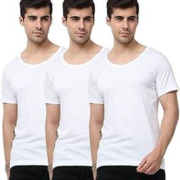 Men's Super Combed Cotton Half Sleeve Vests | Ultra Soft Fabric | Made in India | White-image-50