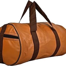 Unity Bond Leather Duffle Bag, Large Gym Sports Travel Bag with Shoulder Strap (TAN)-image-48
