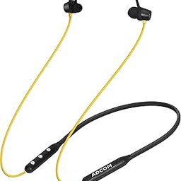 Adcom Sync Wireless Bluetooth Neckband Headset with Up to 10 Hours Playback, Fast Charge, Magnetic Earbuds, 10mm Bass Drivers & 200 mAh Battery, Wireless with Mic Earphones (Yellow/Black)-12