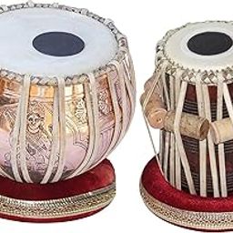 ARCHI Musicals Concert Goddess Saraswati Tabla Set, 3.75 To 4 Kg Copper Bayan, Finest Dayan (5 Inch F# Scale Tabla)-image-17