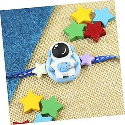 Asthetika Rakhi for Kids Brother Bhai Bhaiya Astronaut Stars Blue Rakhi with Roli Chawal One Unit Boys Girls-image-92