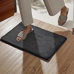 Amazon Brand - Solimo Super Soft Rabbit Fur Doormat | Rectangle | Anti-Skid | Luxurious Texture | 40 cm x 60 cm (Grey)-5