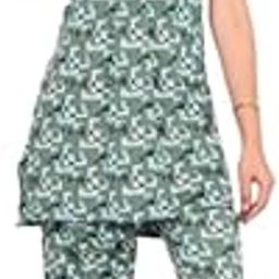 Pista Green Plus Size Summer Nightwear for Women | Geometric Print | Cotton Blend Fabric | Comfortable Sleepwear in 3XL & 4XL Sizes-picture-3