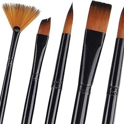 Kabeer Art Short Black Handle Synthetic Mix Paint Brush Set, 5 Pieces-image-10