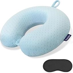Gosider Travel Neck Pillow Memory Foam Pillow Support Pillow U Shape Compact & Lightweight Neck Pillow for Sleeping Travel for Plane, Car, Home, Office Camping Light Blue-image-103