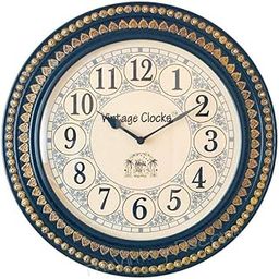 Vintage Clock Abstract Solid Pine Wood Mdf Wall Analog Clock (12 X 12 Inches, Dial: 8 Inches, Black)-25