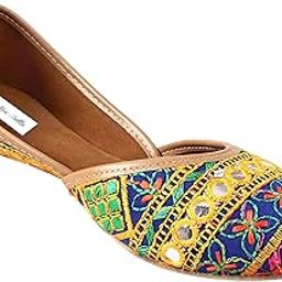 Women Punjabi Jutti & Mojari's (Blue-Multi, Numeric_8)-image-10