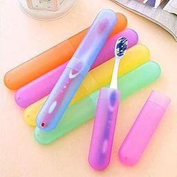 SR Plastic 4 Pcs Bathroom Tooth Brush Holder Tube Cap Cover Protect Case Box Toothbrush - Made in India (Cover - Multicolor)-image-98