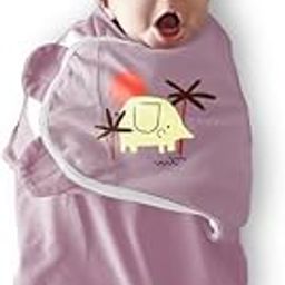 POLKA TOTS Cotton New Born Elephant Print Swaddle Wrap with Cap, Soft & Breathable, Adjustable Velcro, Cozy & Secure Fit for Infant Comfort, Ideal for Baby Showers & Daily Use (0-6 Months)-8