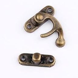 Tia Small Metal Golden Colour Lock/Buckle/Swing Clasp for Wood Jewellery/Gift Box & Small DIY Works, with Screws- (Big Bronze Latch -45x25mm, 2Pcs)-picture-15