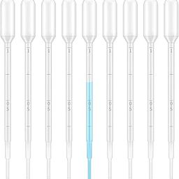 AANIJ® Pasteur Pipette 1 ml Transfer Graduated Pipettes, Graduated 0.5 ml Dropper, Ink Filler Transfer Tube Made In India Lab Use, 6 inch length Pack of (10)-26