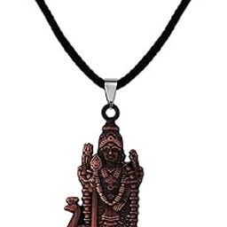 Religious Tamil Om Lord Murugan Kartikeya With Cotton Dori Bronze Zinc And Metal Pendant Necklace For Men And women-image-117
